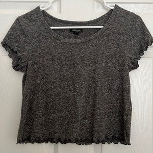 Wild Fable Gray Lettuce Hem Crop Top Size S